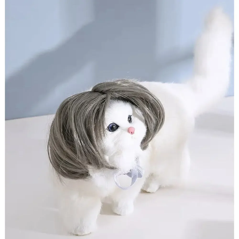 2 Pack TESSVEYA Pet Cosplay Wigs Dog Cat Costume Hairpieces Dark Grey New